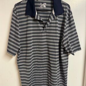 Under Armour Navy and White Striped Polo Shirt